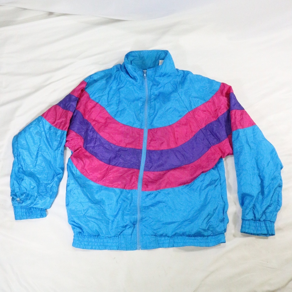 VTG Longstreet Missy 80s Multicolor Track Jacket - Picture 2 of 8